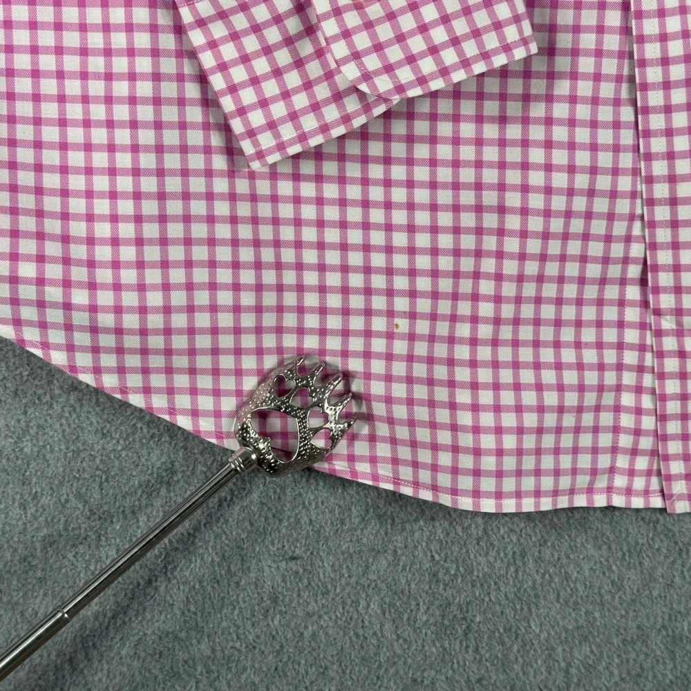 Polo Ralph Lauren Button Down Shirt Mens L Pink Blue Check Pony Logo